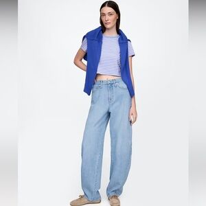 Gap High Rise UltraSoft Barrel Jeans